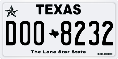 TX license plate DOO8232