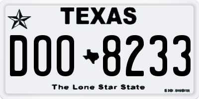 TX license plate DOO8233