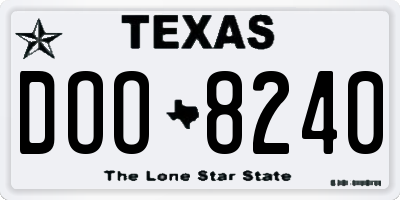 TX license plate DOO8240
