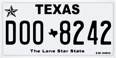TX license plate DOO8242
