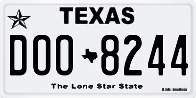 TX license plate DOO8244