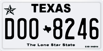 TX license plate DOO8246