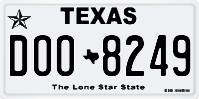 TX license plate DOO8249