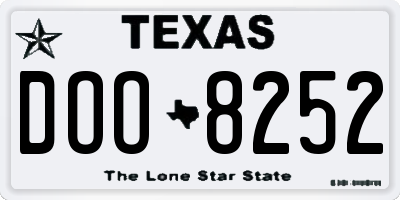 TX license plate DOO8252