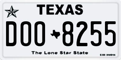 TX license plate DOO8255
