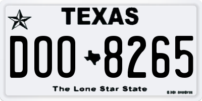 TX license plate DOO8265