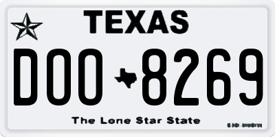 TX license plate DOO8269