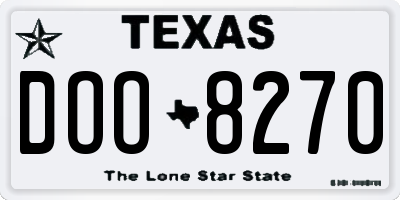 TX license plate DOO8270
