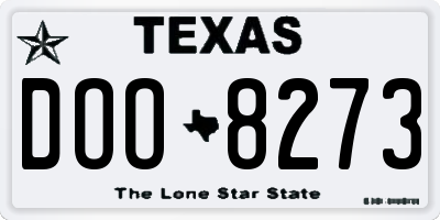 TX license plate DOO8273