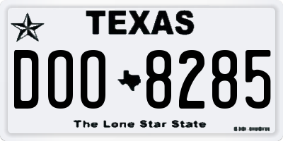 TX license plate DOO8285
