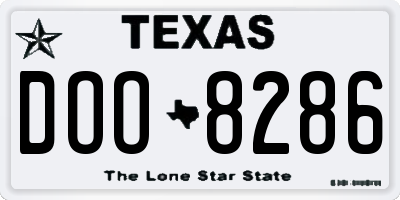 TX license plate DOO8286