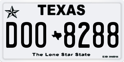 TX license plate DOO8288