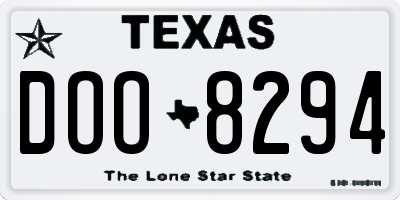 TX license plate DOO8294