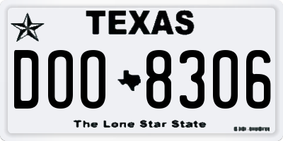 TX license plate DOO8306