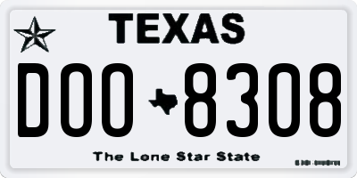 TX license plate DOO8308