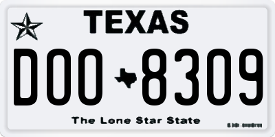 TX license plate DOO8309