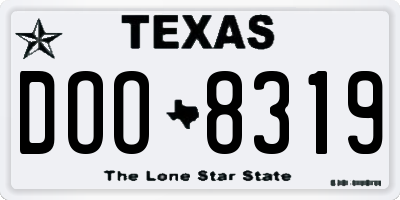 TX license plate DOO8319