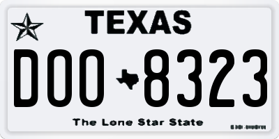 TX license plate DOO8323