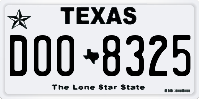 TX license plate DOO8325