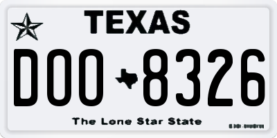 TX license plate DOO8326