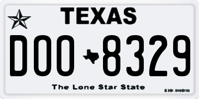 TX license plate DOO8329