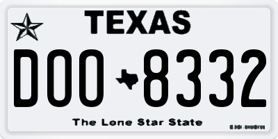 TX license plate DOO8332