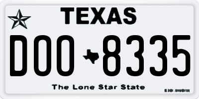 TX license plate DOO8335