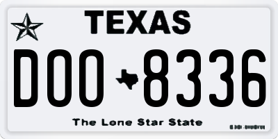 TX license plate DOO8336