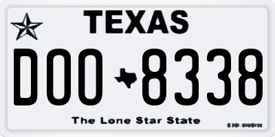 TX license plate DOO8338