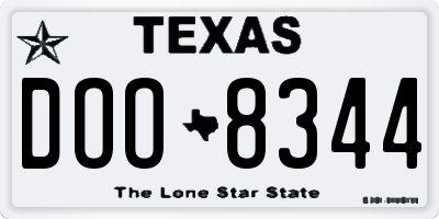 TX license plate DOO8344