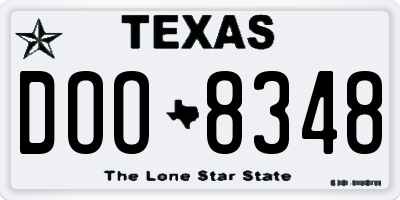 TX license plate DOO8348