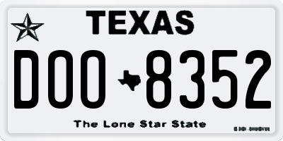 TX license plate DOO8352