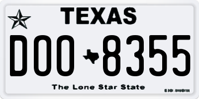 TX license plate DOO8355