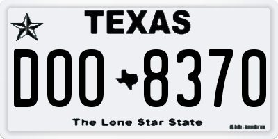 TX license plate DOO8370