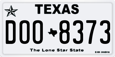 TX license plate DOO8373