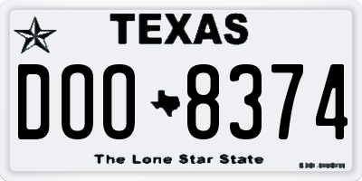 TX license plate DOO8374