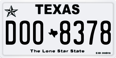 TX license plate DOO8378