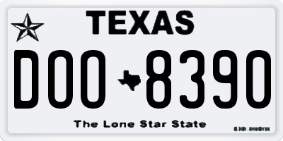 TX license plate DOO8390