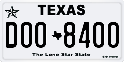 TX license plate DOO8400