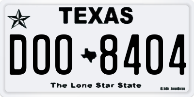 TX license plate DOO8404