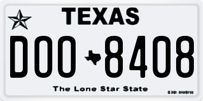 TX license plate DOO8408