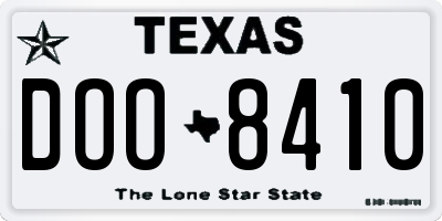 TX license plate DOO8410