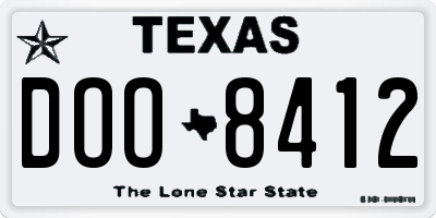TX license plate DOO8412