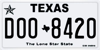 TX license plate DOO8420