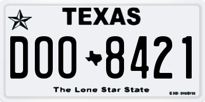TX license plate DOO8421