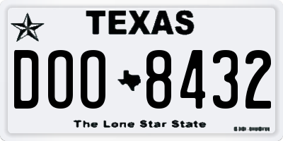 TX license plate DOO8432