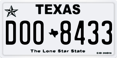 TX license plate DOO8433