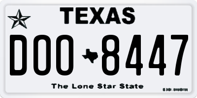 TX license plate DOO8447