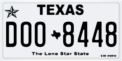 TX license plate DOO8448