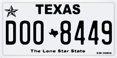 TX license plate DOO8449
